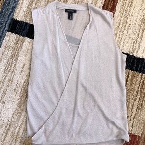 WHBM Gold Shimmer Wrap Sleeveless Top